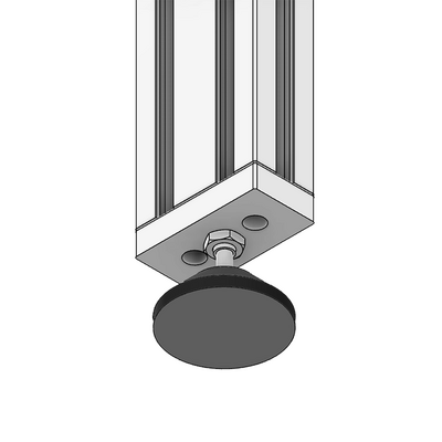 30-M8D80-1 MODULAR SOLUTIONS PLASTIC FOOT<br>80MM PAD, M8 STEM W/ JAM NUT